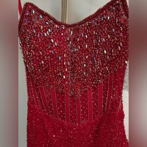 Ashley Lauren Ruby Strapless Homecoming Dress